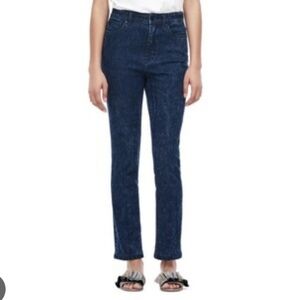 La Vie Rebecca Taylor Ines High Rise Straight Tapered Jean In Acid Ink Wash